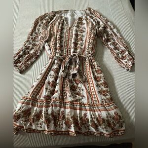 Loft Summer Dress. Brown and Beige. Very soft and has lining.